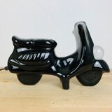 Vintage black ceramic scooter lamp