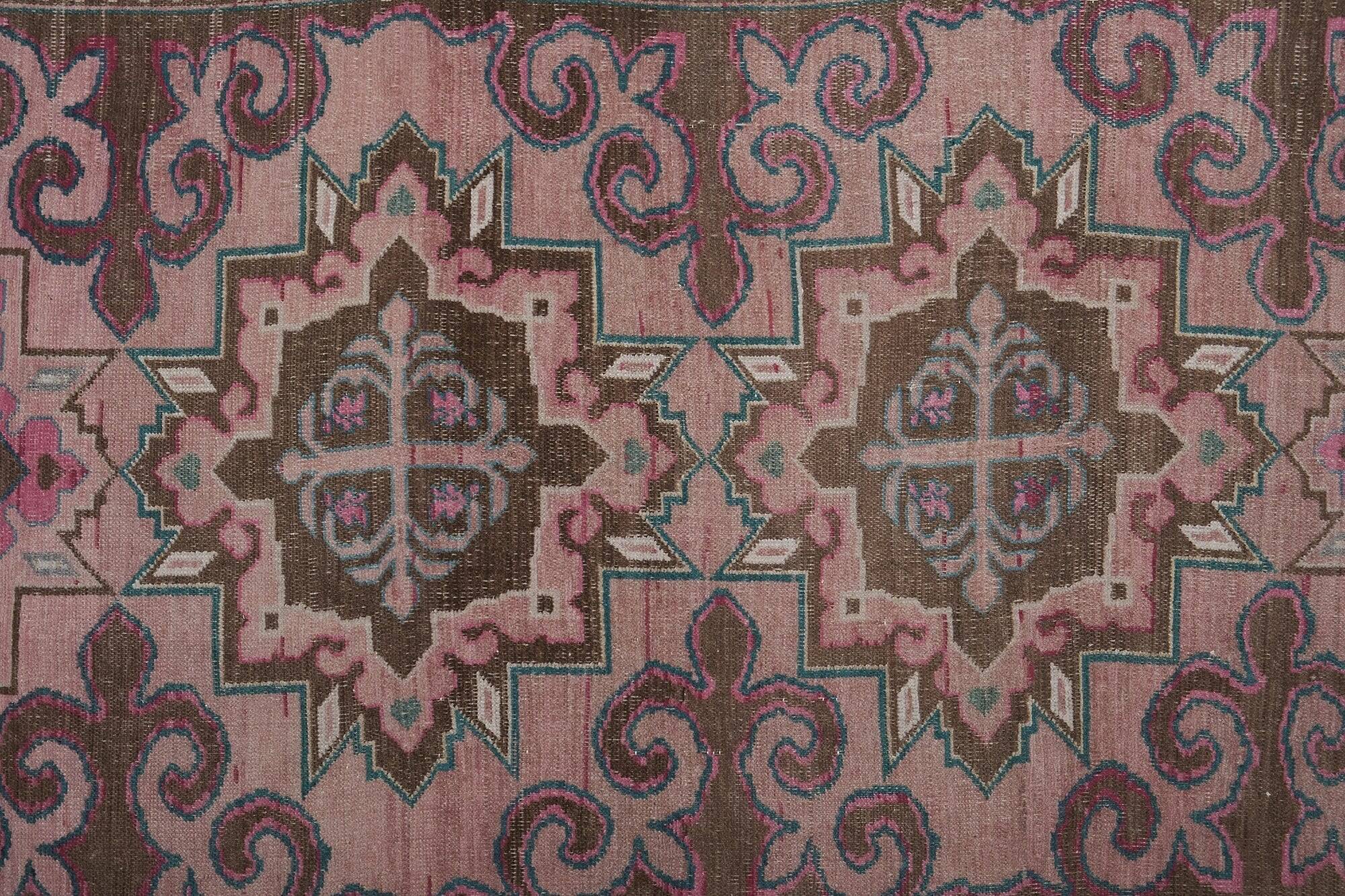Vintage Turkish Oushak rug 216x391 cm