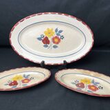Art Deco, a dish and two Salins earthenware dishes circa 1940
