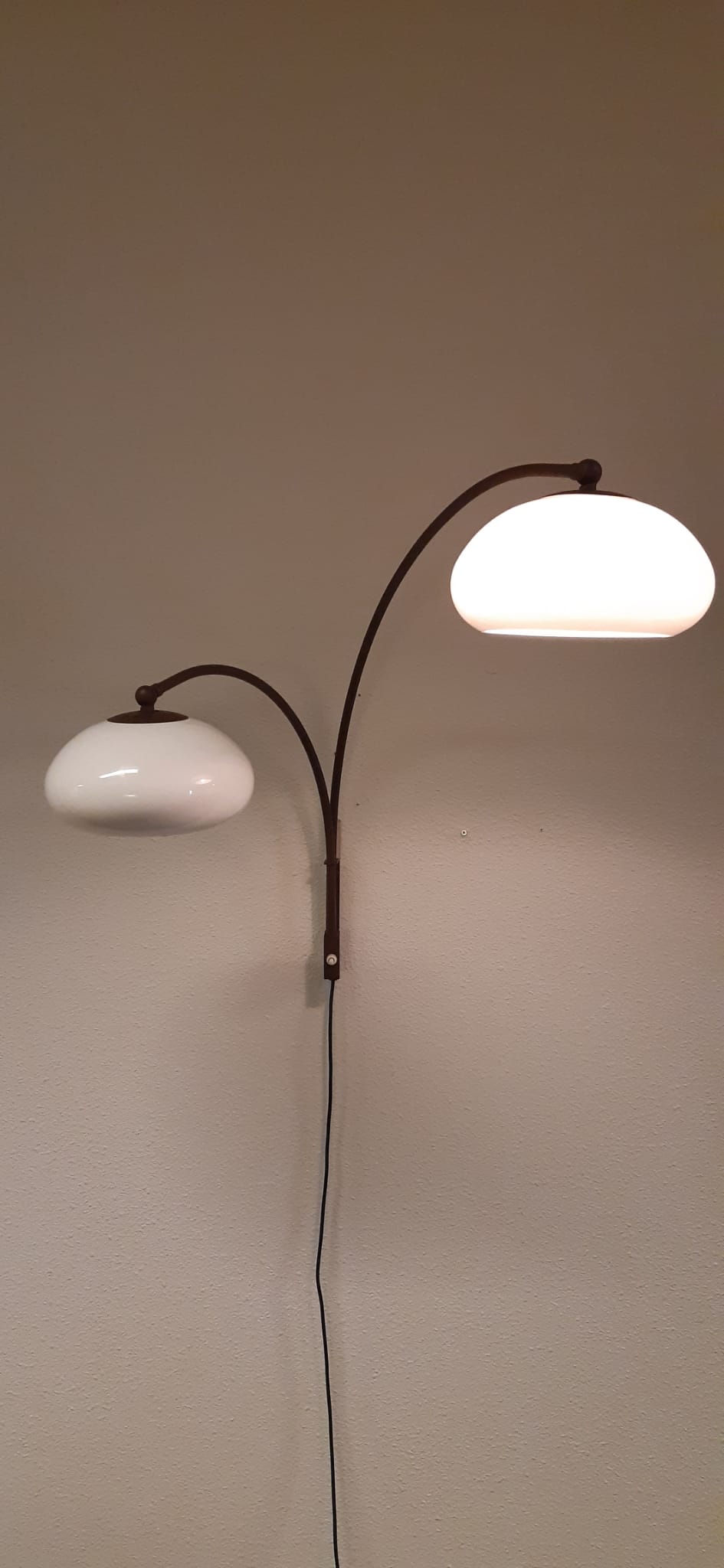 Space Age mushroom doublet arc wall lamp with , Dijkstra 1970s