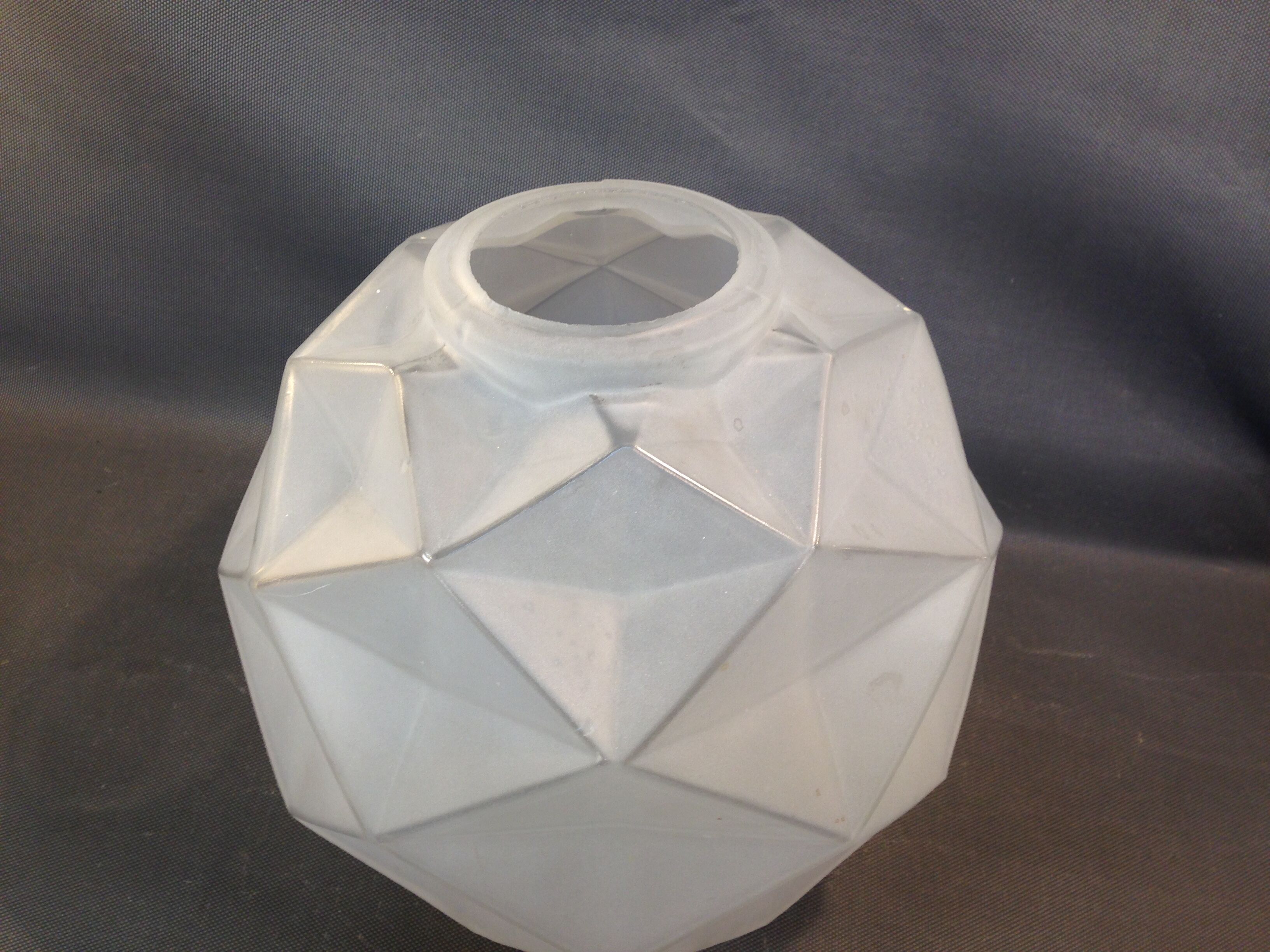 Old art Deco glass ball hanging lamp frosted diameter 28cm