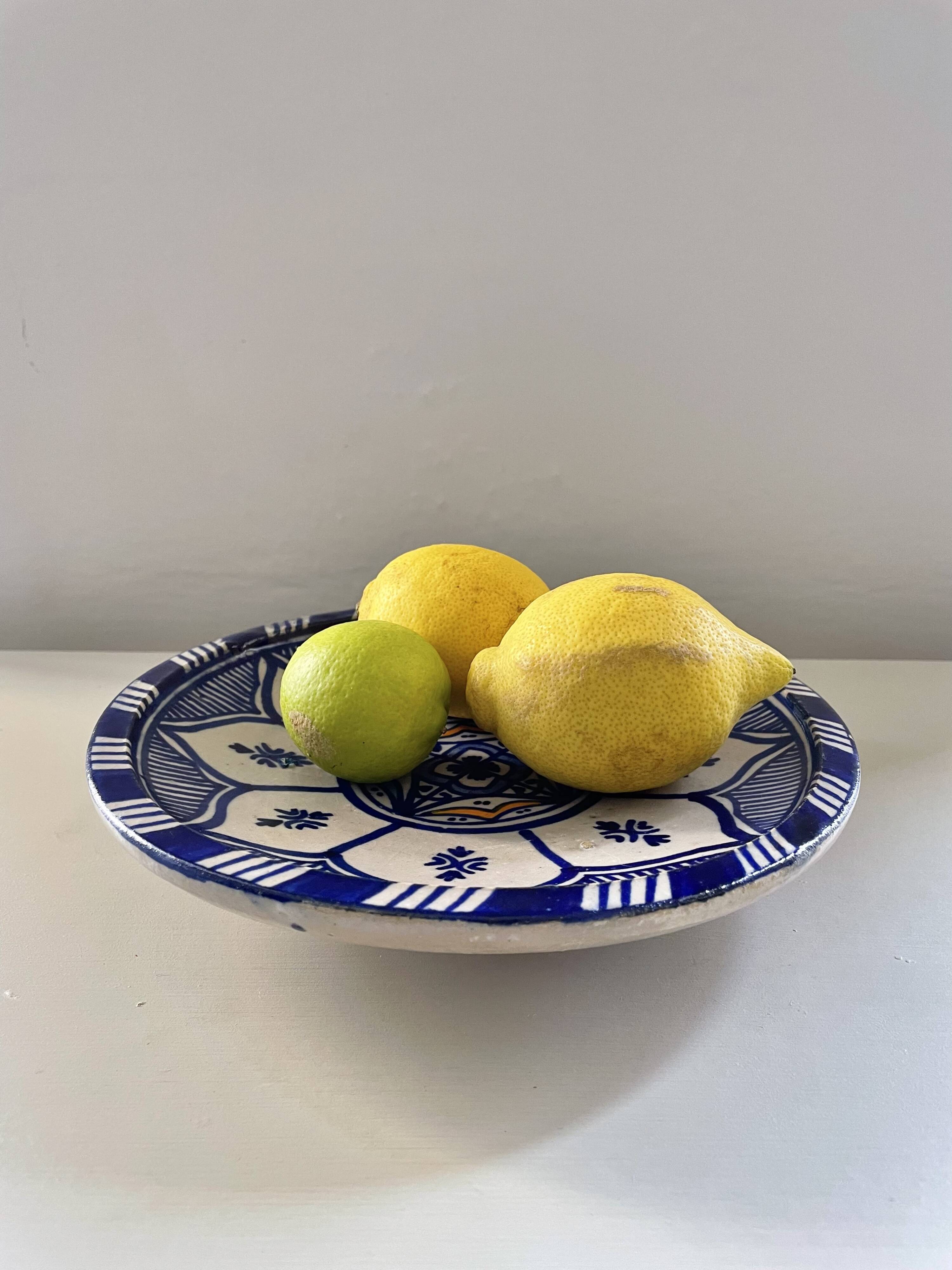 Cobalt blue Moroccan plate