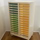 Vintage sorting furniture from the 70s / 30 drawers - industrial / workshop / haberdashery