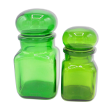 Pair of green jars