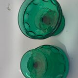5 cups, vintage green glass verrines