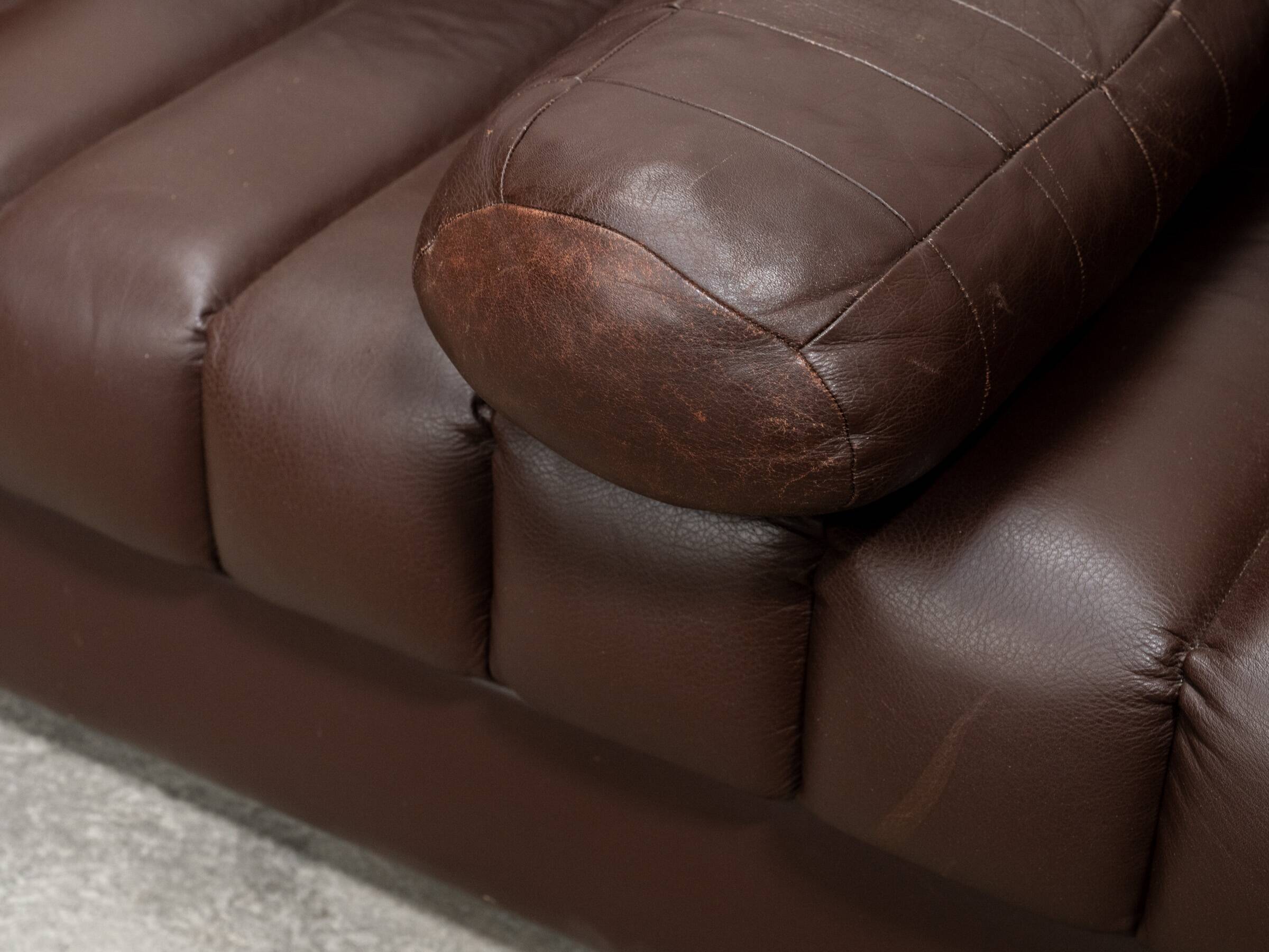 Canapé vintage DS 85 en cuir marron par De Sede 1980