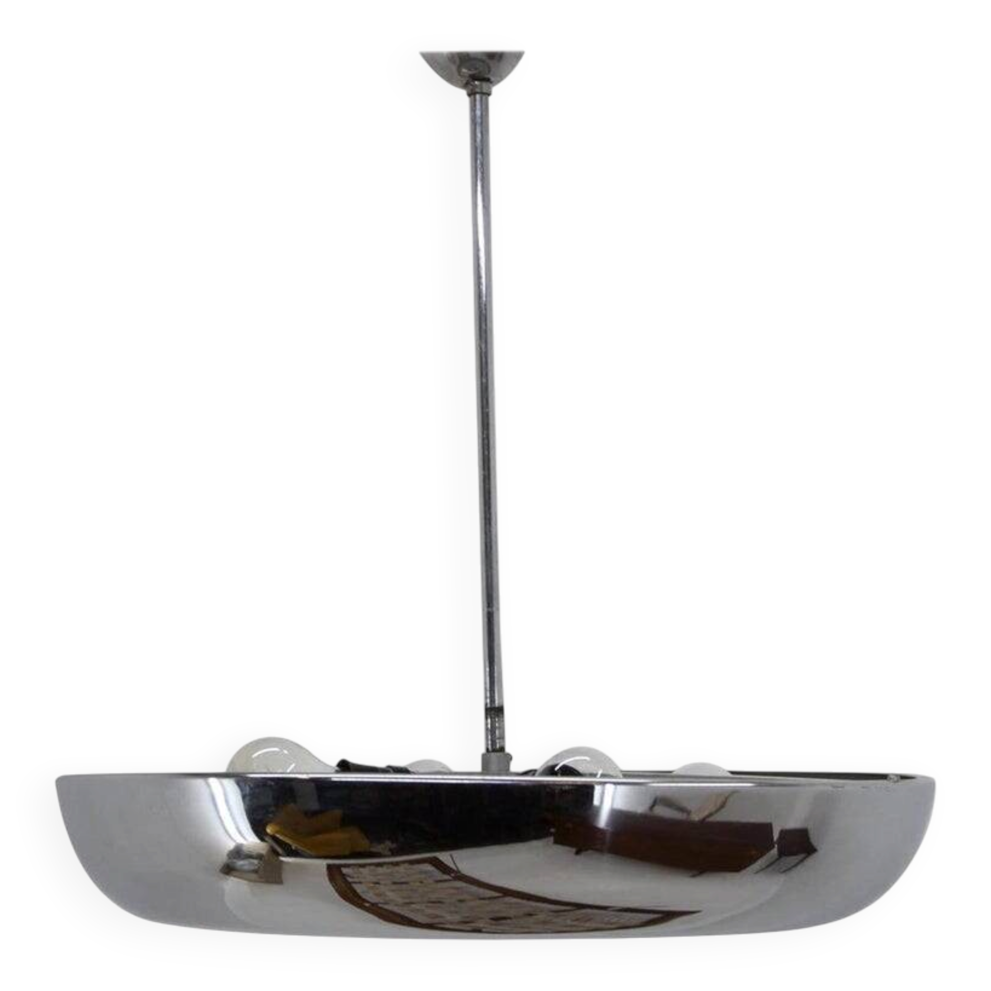 Functionalist Chrome Pendant UFO by Josef Hurka for Napako, 1930s