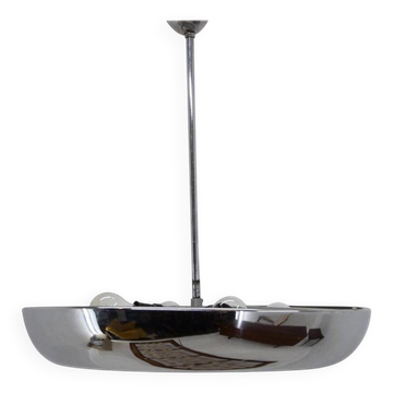 Functionalist Chrome Pendant UFO by Josef Hurka for Napako, 1930s