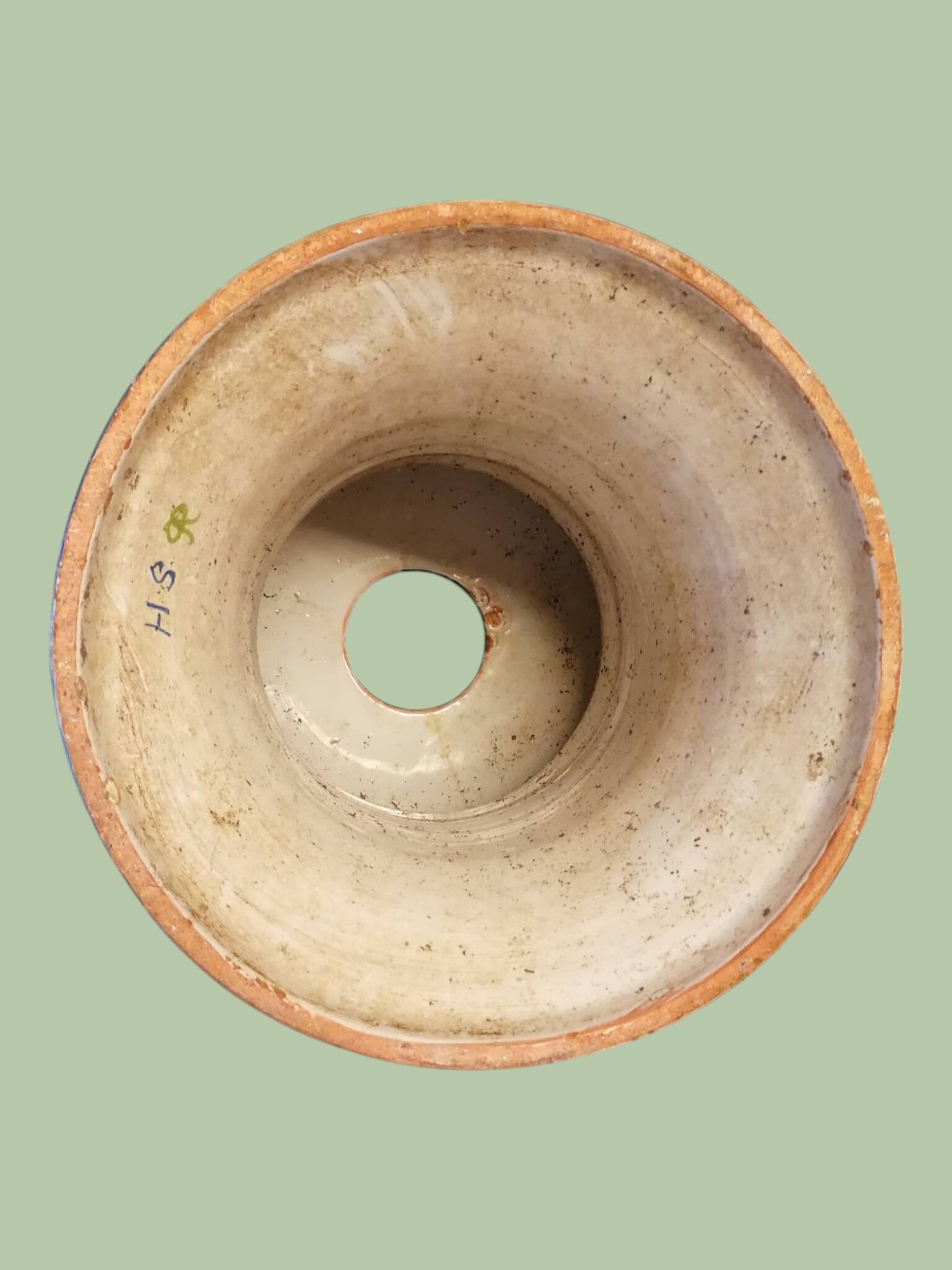 Column pedestal for a ceramic plant pot from Nevers.