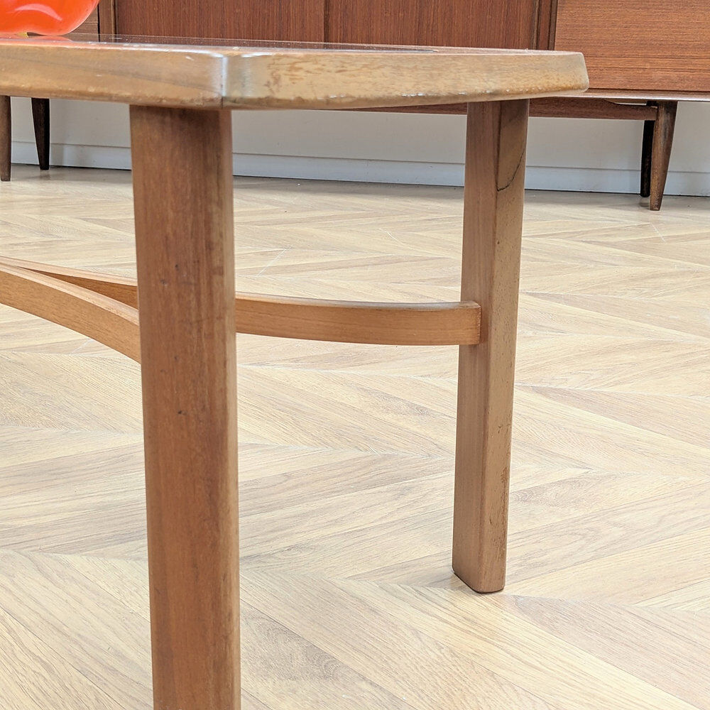 Vintage Nathan coffee table in teak and glass, 1960s.