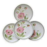 Set of 4 Moulin des Loups dinner plates, 1980, vintage French