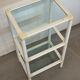 Small 3-Tier Shelf – White & Glass, Space Age Style