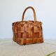 Old wood basket and natural fibers