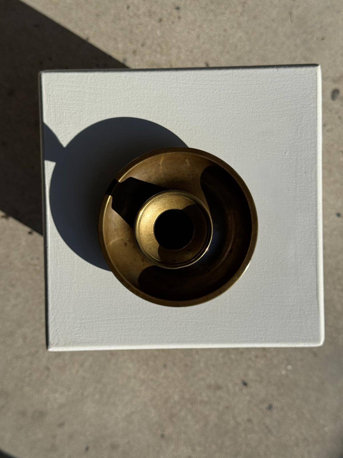 Large adjustable antique gold candlestick H20 D10