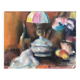 Still life with lamp, signed pastel
