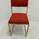 6 chaises métal doré années 70s