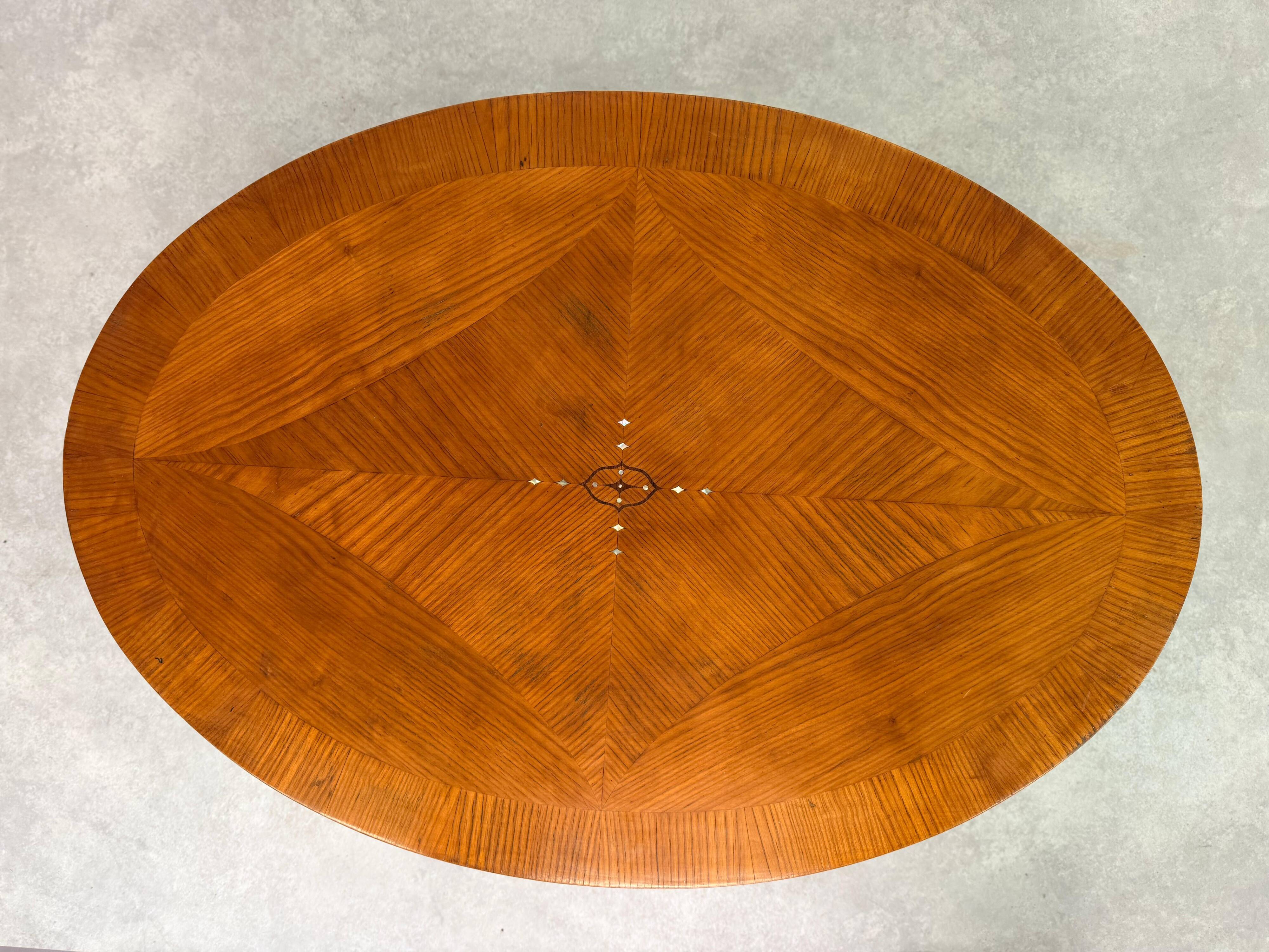 Oval side table in the style of Kolo Moser