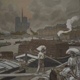 Lithograph by Henri Rivière Parisian Landscapes - Quai d'Austerlitz