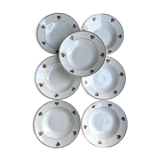 Antique earthenware soup plates