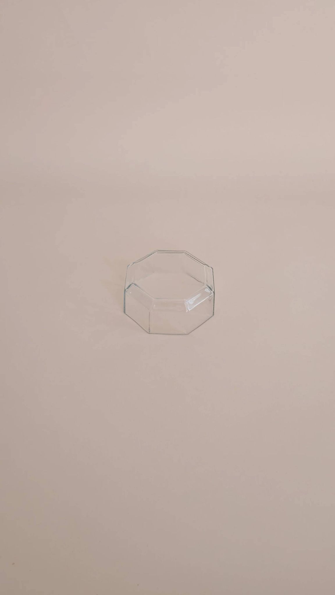 Octagonal glass bowl