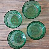4 ramequins en verre ciselé vert Arcoroc