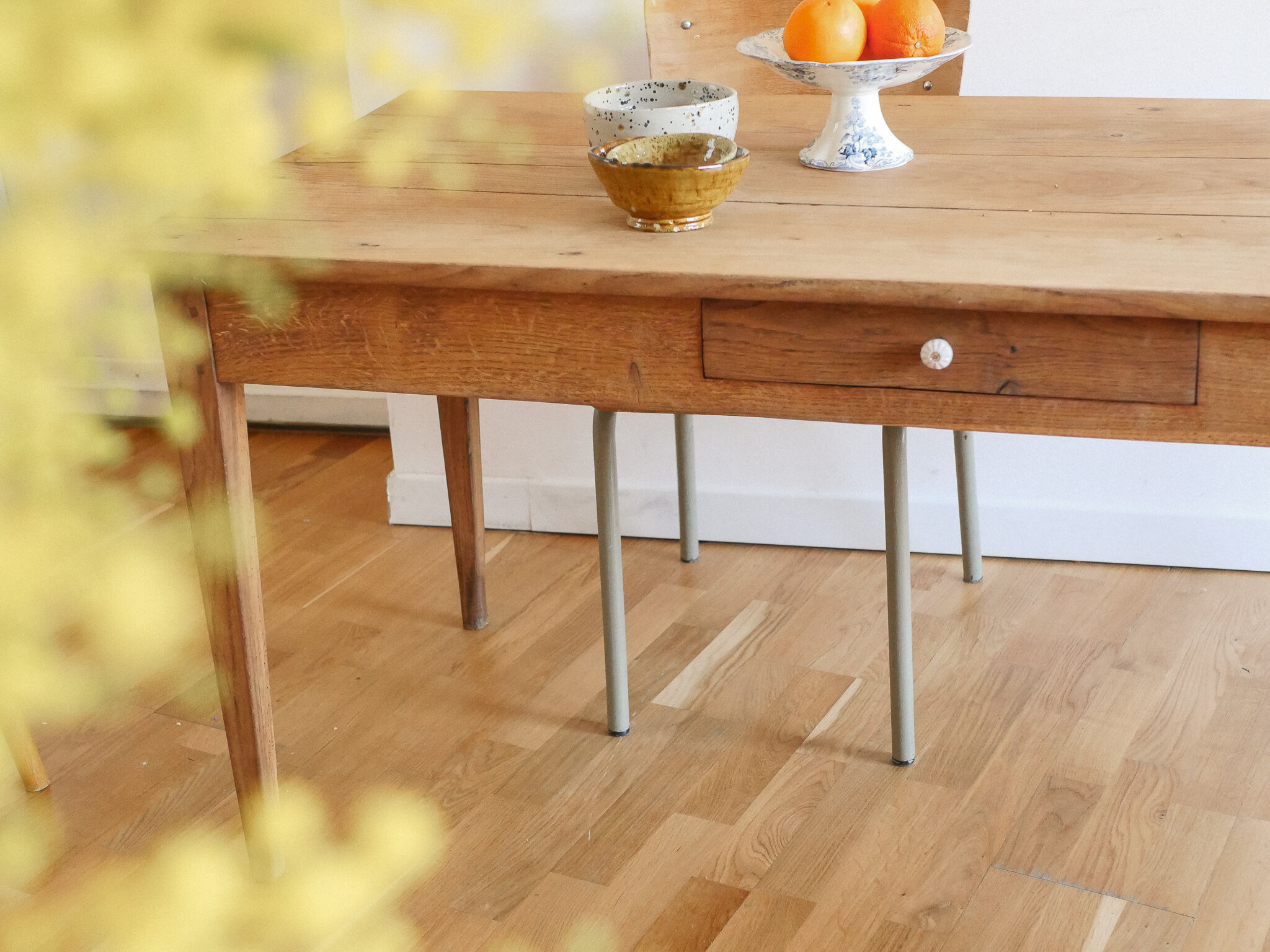 Solid oak farmhouse table