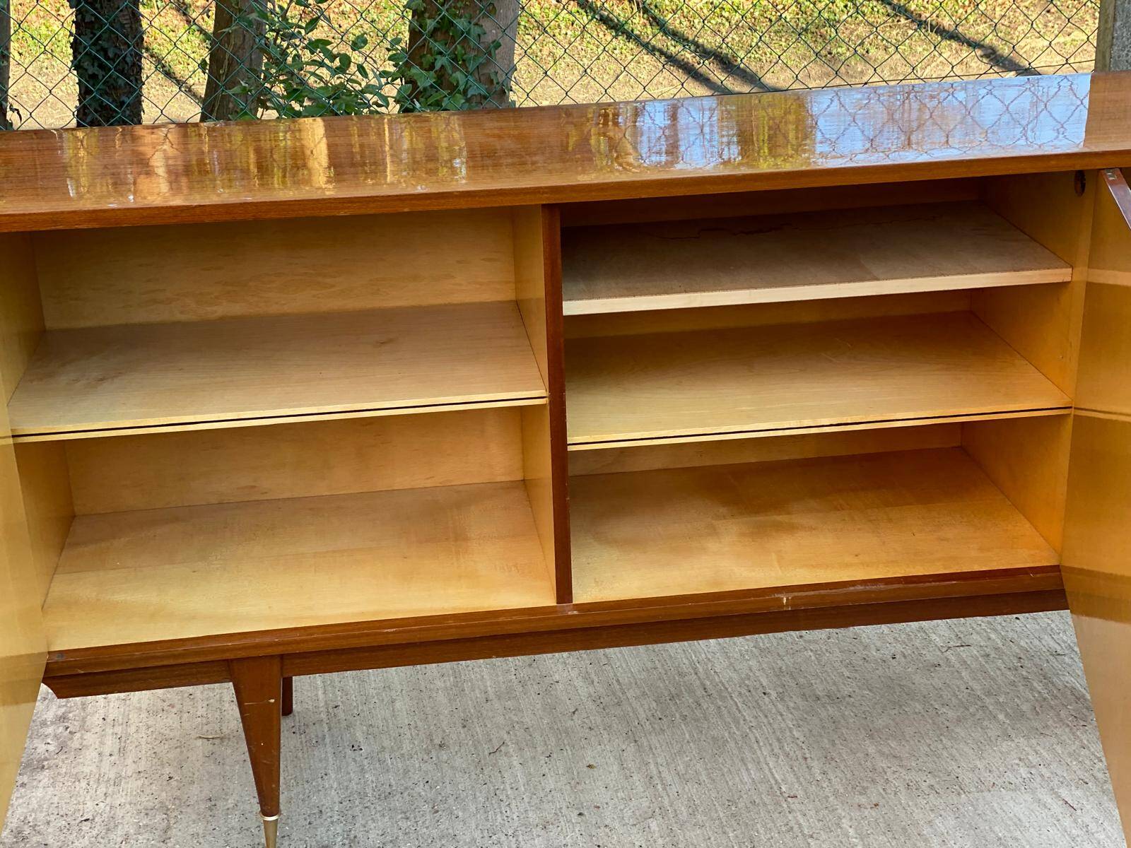 Buffet enfilade scandinave bois massif et palissandre  laquée 220cm 1960
