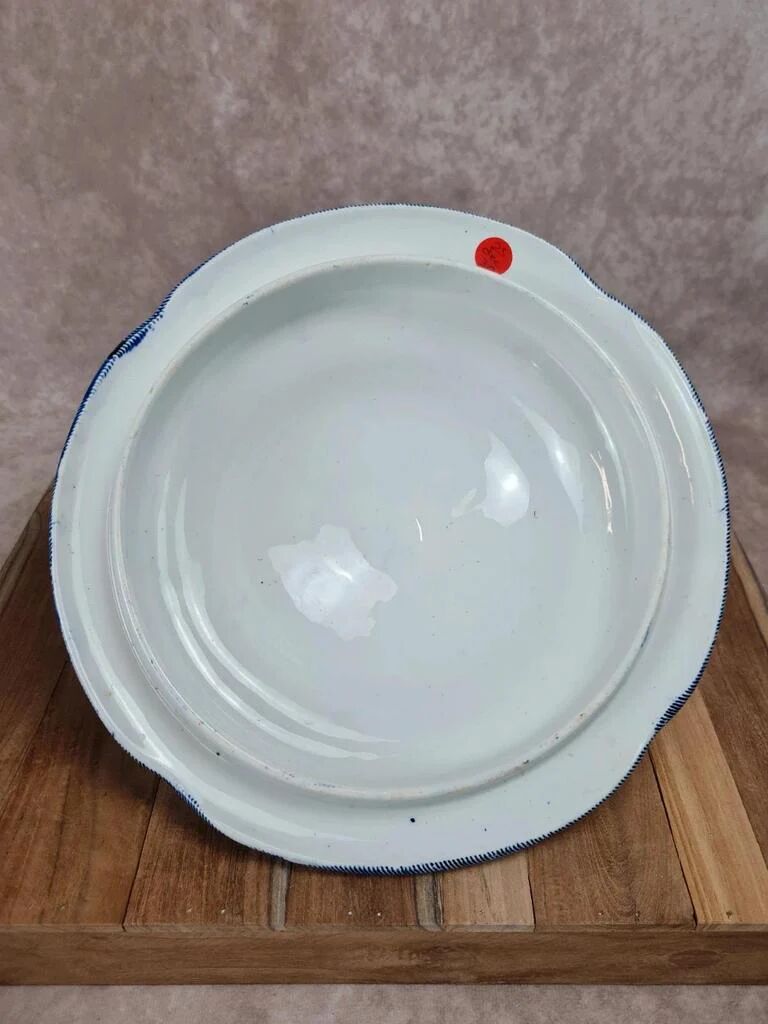 Large antique soup tureen Creil & Montereau – Flora model