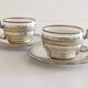 Victorian Alpaca Silver Tea or Coffee Pair of Cups and Plates, England 19th C.