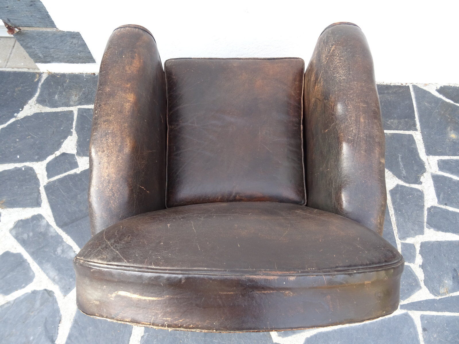30s leather club armchair