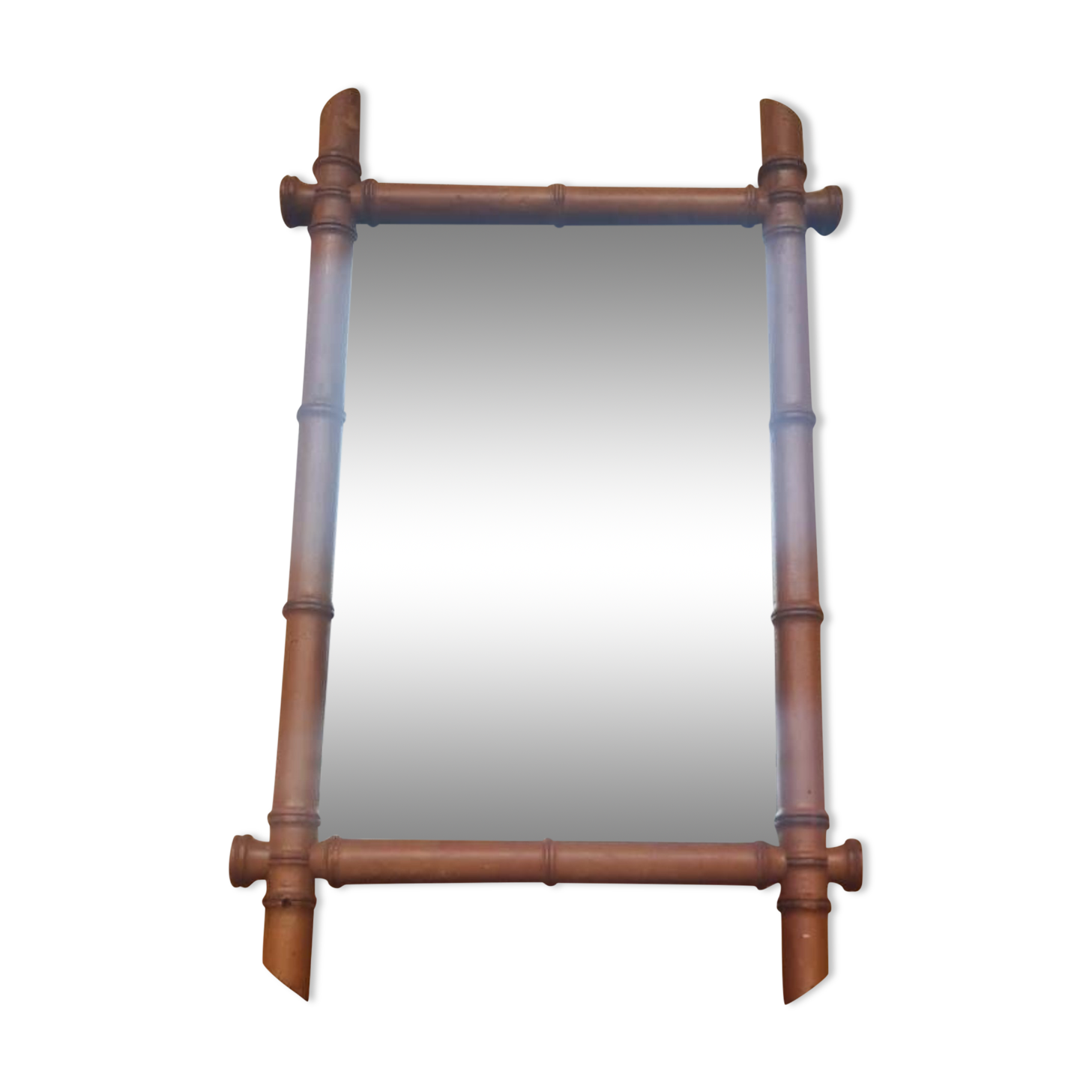 Bamboo turned wooden mirror