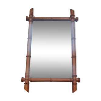 Bamboo turned wooden mirror