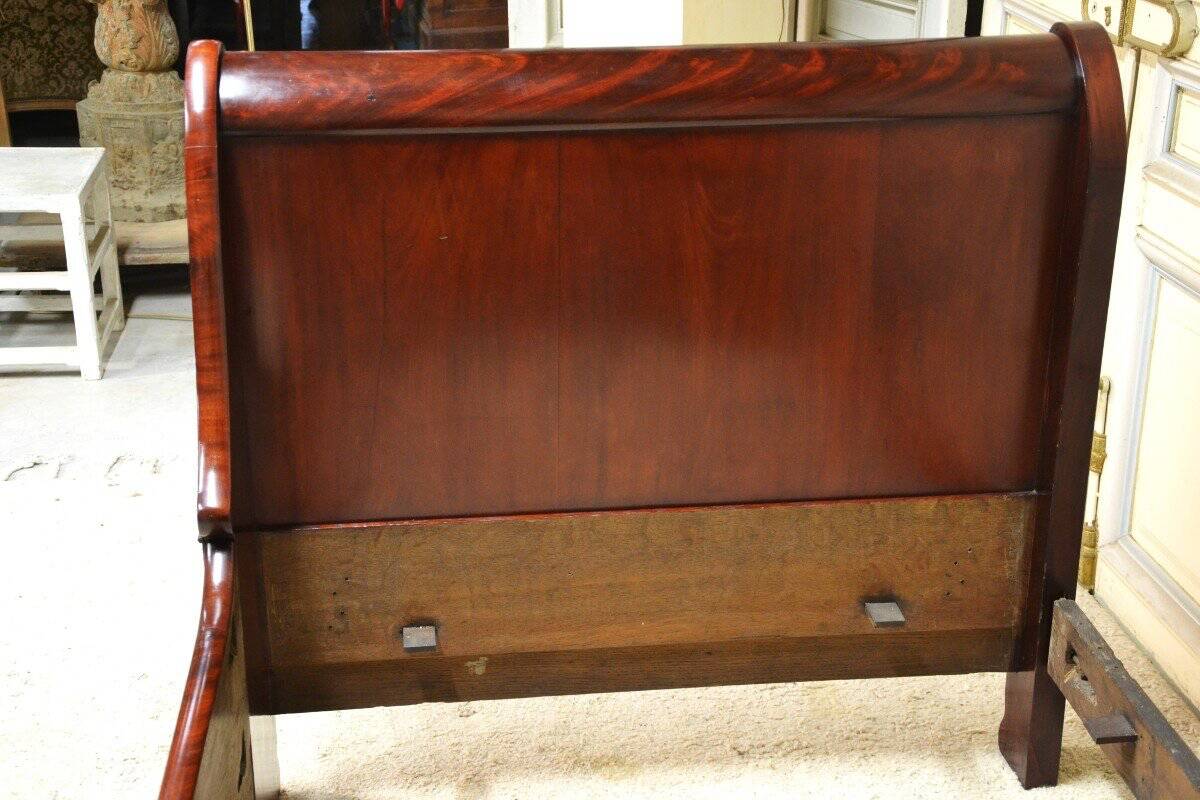 Louis Philippe period mahogany sleigh bed