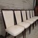 6 white leatherette and mahogany art deco style chairs, 1950