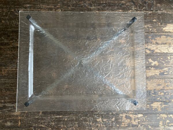 Bout de canapé en chrome et plexiglas 1970