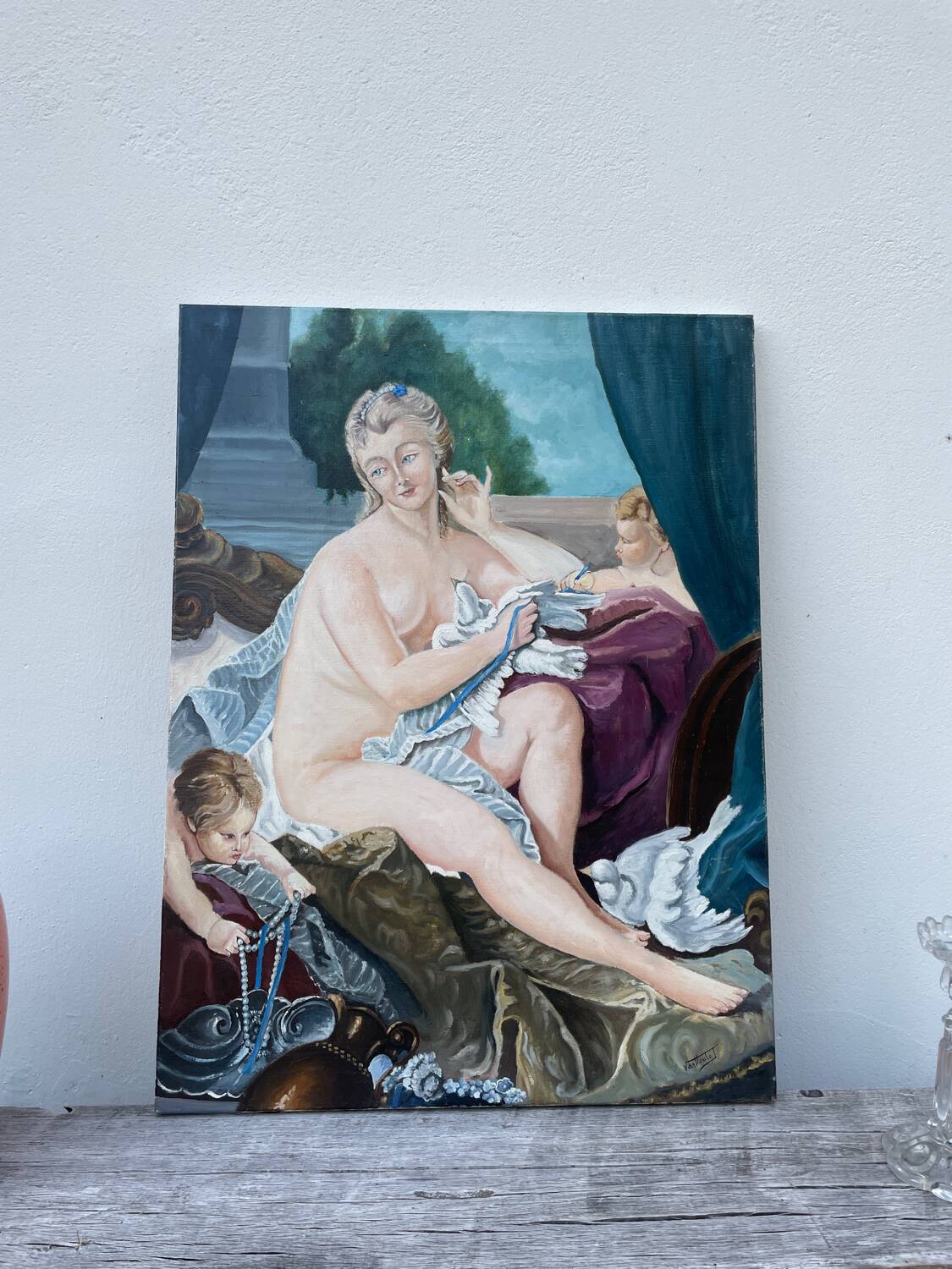 Painting oil on canvas female nude