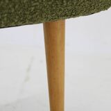 1960s Pair of Beech Stools in Boucle , Czechoslovakia