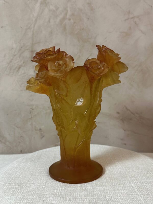 Vase pate de verre Daum