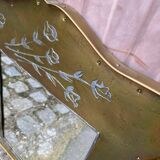 Chinese mirror in gilded brass inspired by Jean Goardère.