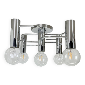 Beautiful 5-light sciolari ceiling light sconces by leola leuchten germany 1970s