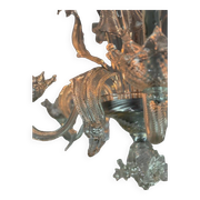 Venetian chandelier in colorless murano glass, 6 arms of light circa 1950