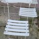 Series of 6 chairs and 1 folding armchair of iron garden bistro