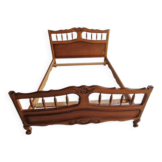 Solid wood style bed 140