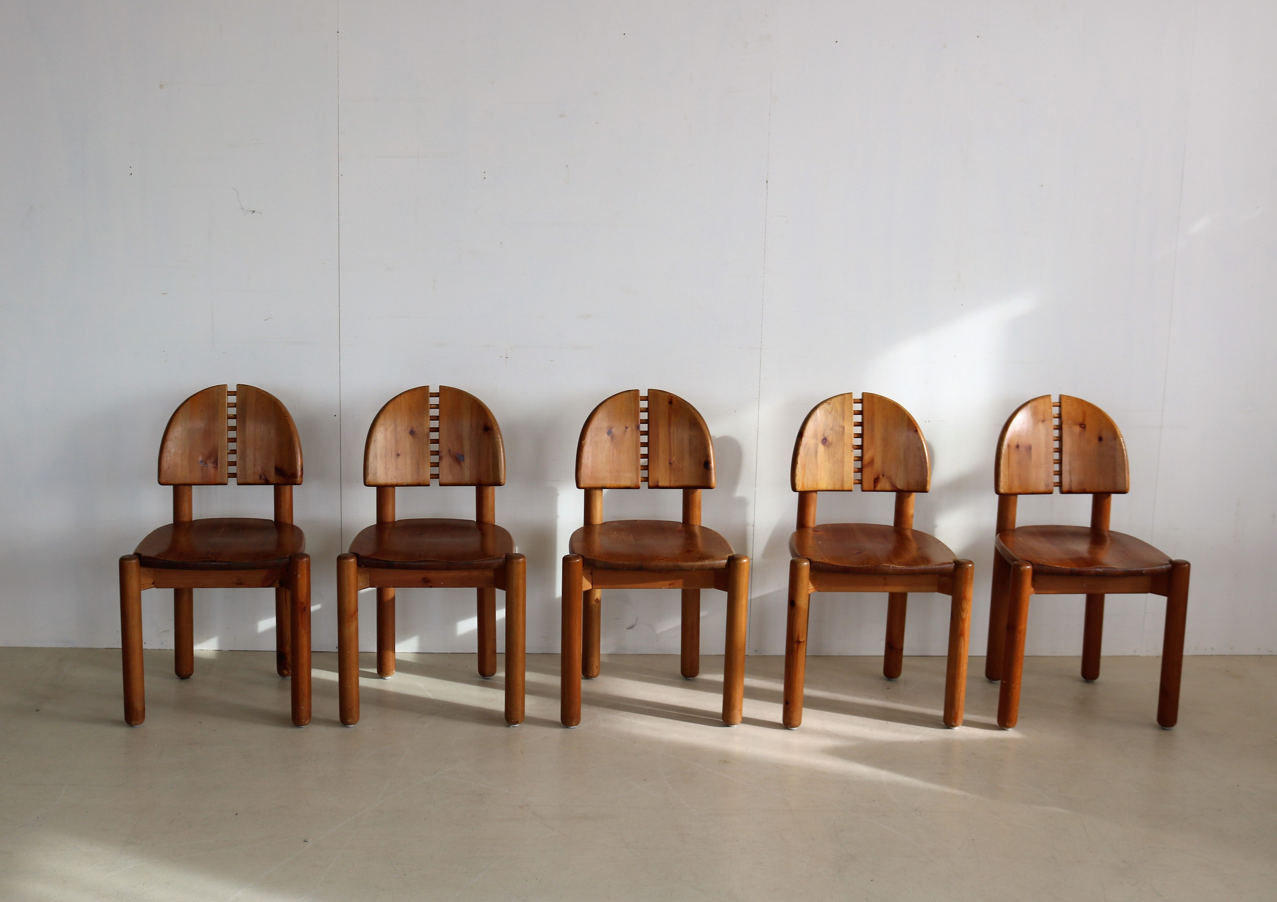set of 5 dining chairs in style of Rainer Daumiller