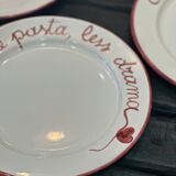 Hand-painted Italian plate "More Pasta, less drama"