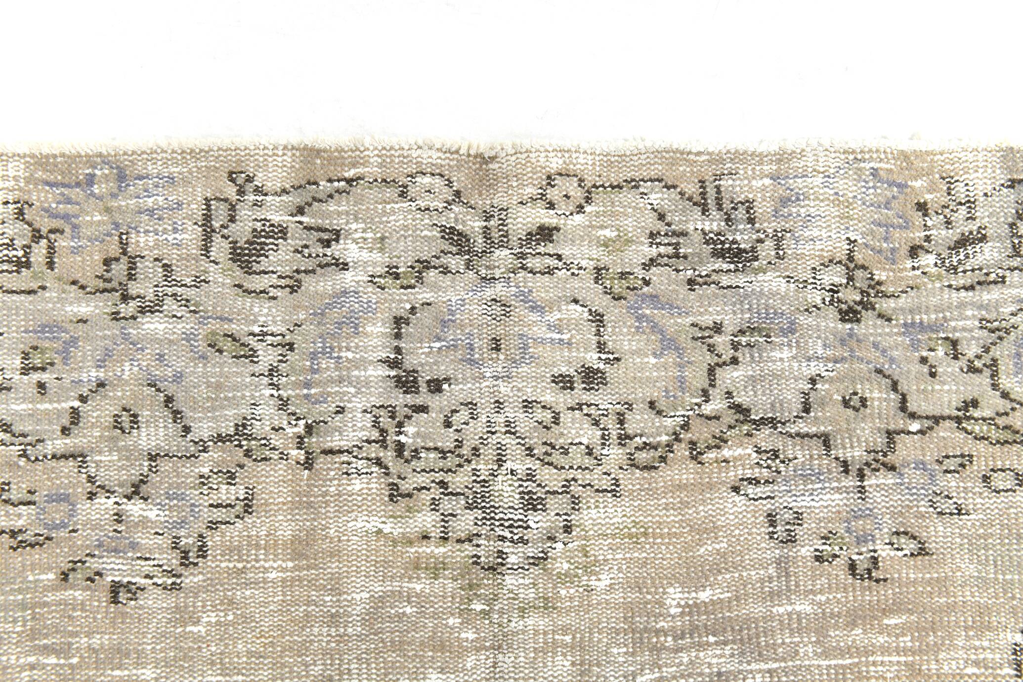 5x9 Rug For Living Room Gray Blue Handmade Wool Antique Turkish Rug, 156x264Cm