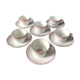 Series of 6 cups and saucers model "Ogives"