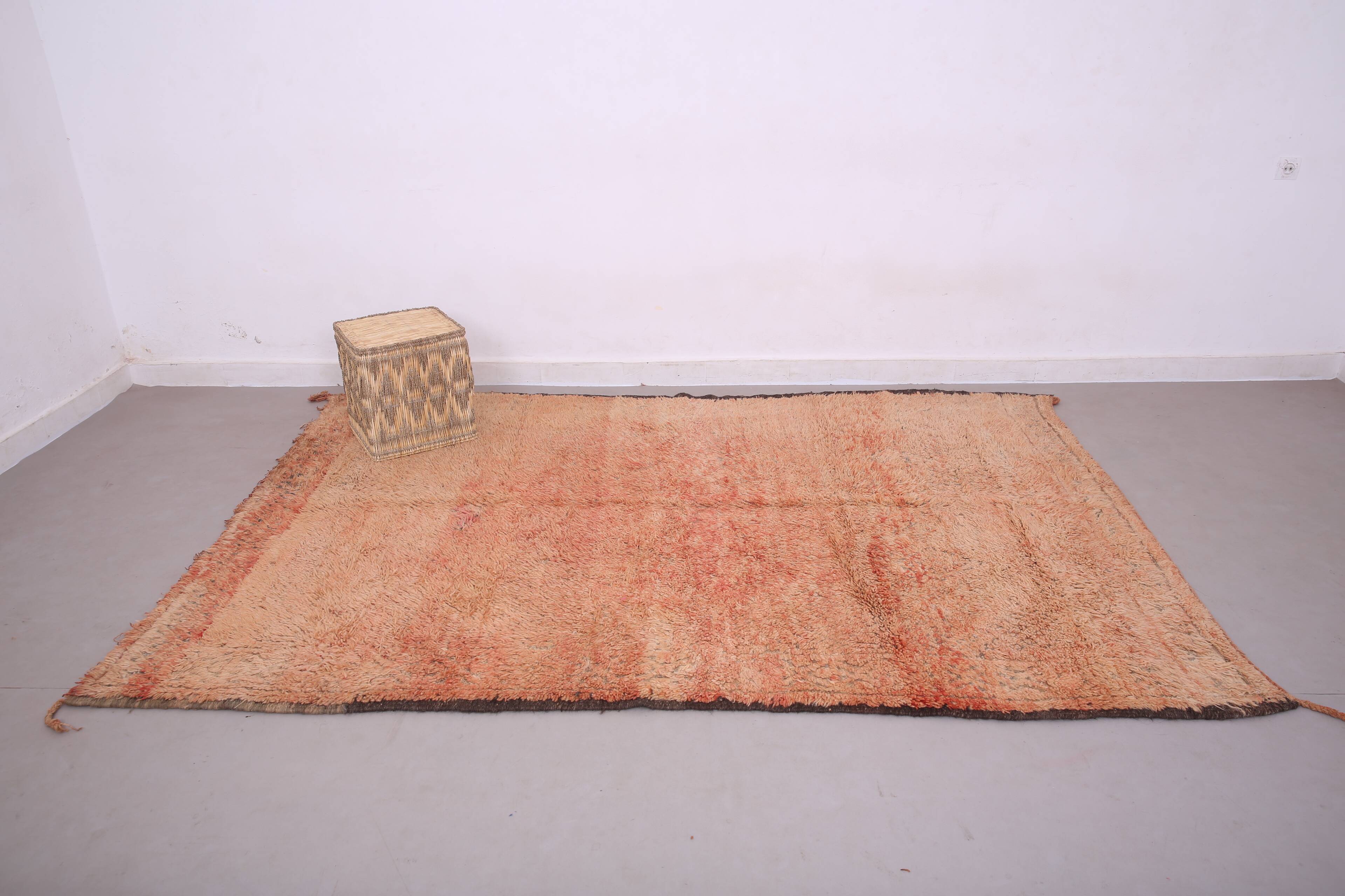 Peach Vintage Moroccan Rug 183 x 274 cm, Berber Wool Rug, Bohemian Rug