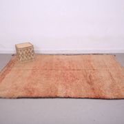 Peach Vintage Moroccan Rug 183 x 274 cm, Berber Wool Rug, Bohemian Rug