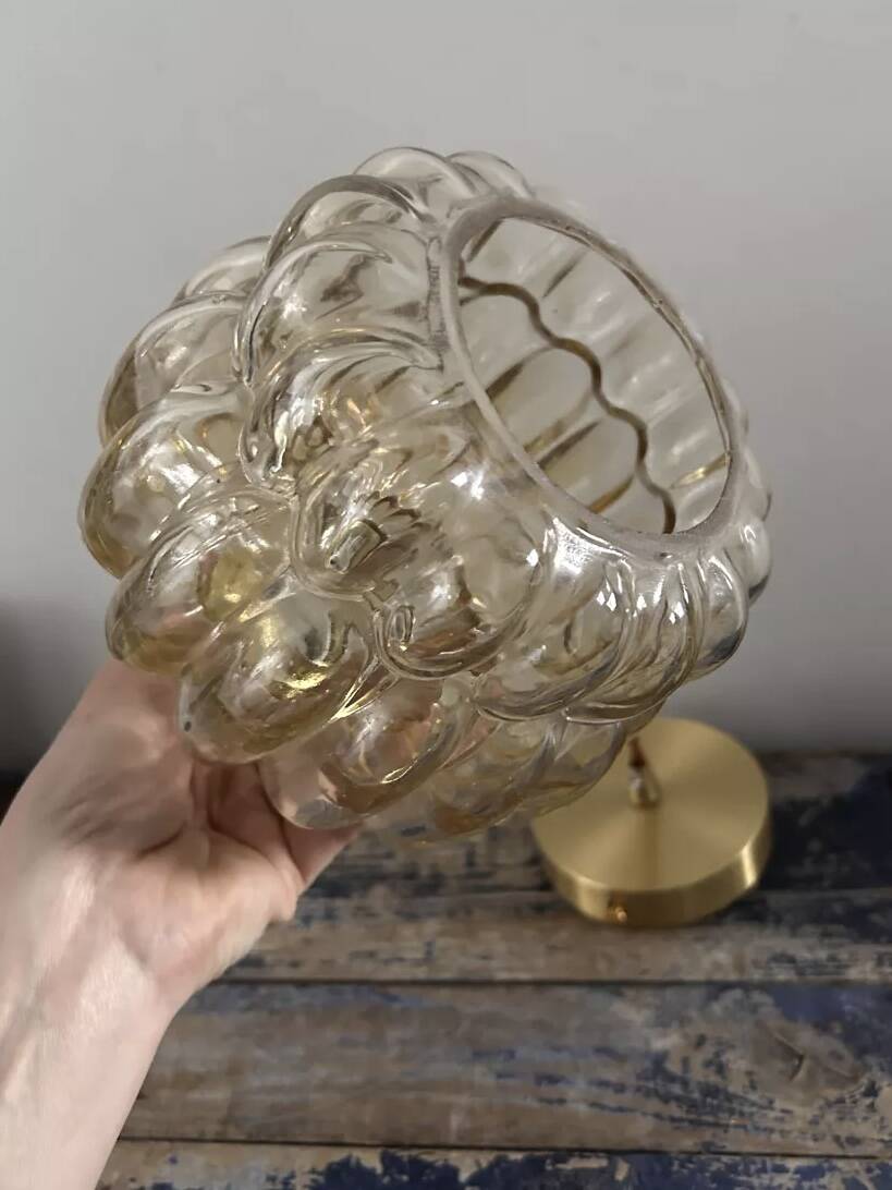 Amber glass pendant light